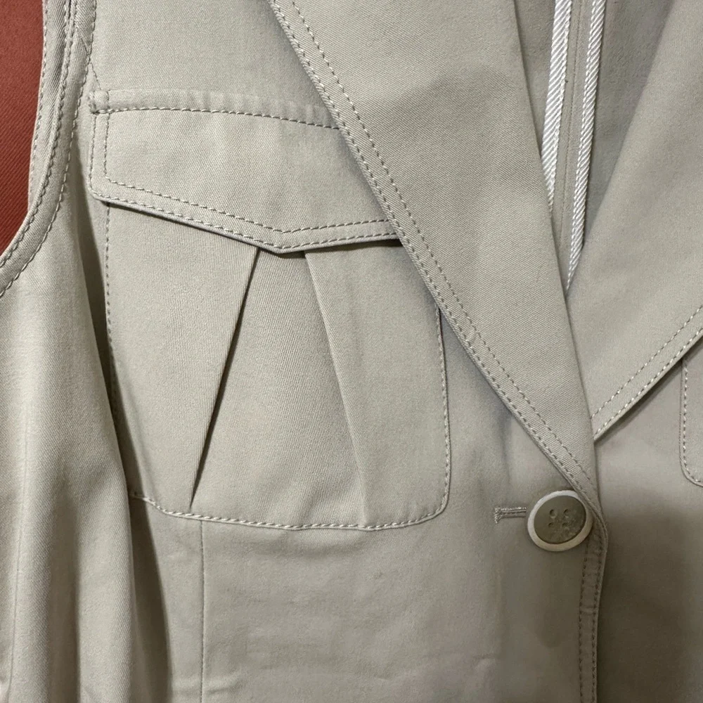 Lafayette 148 Safari Belted Sleeveless Jacket Vest Womens Size 12 - Picture 7 of 10